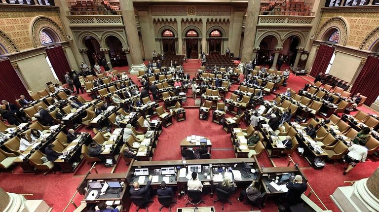 The New York State Assembly chamber in June.