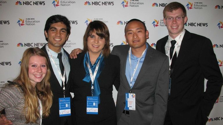 Medford teen Saad Amer, second from left, was