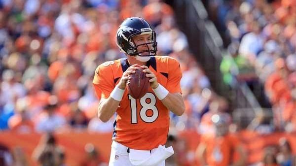 Peyton Manning #18 of the Denver Broncos