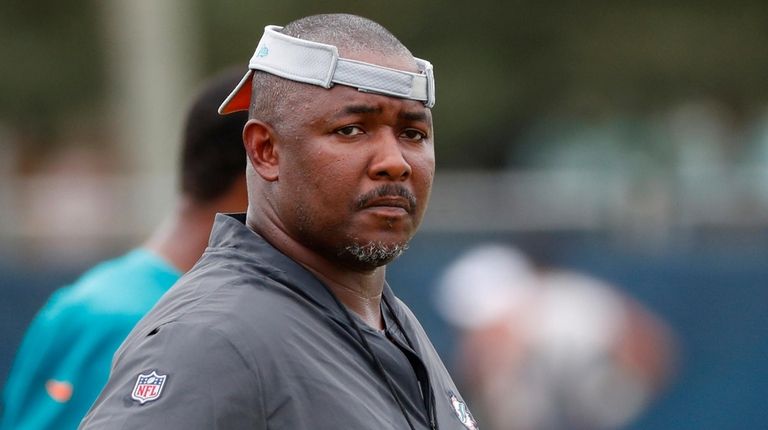 Miami Dolphins defensive coordinator Patrick Graham at training