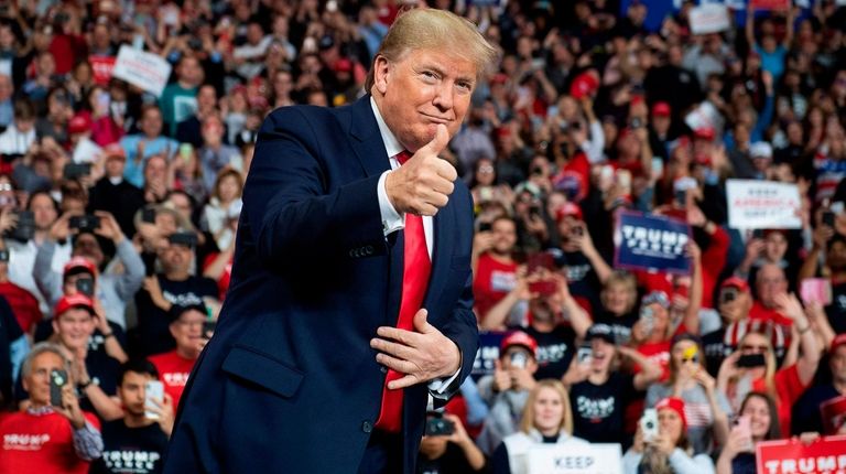 President Donald Trump at a "Keep America Great"