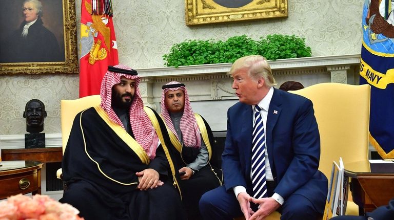President Donald Trump with Saudi Crown Prince Mohammed