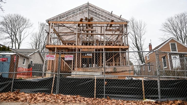 The partially constructed home that Northport Village Trustee