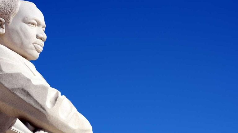 The Martin Luther King, Jr sculpture is seen