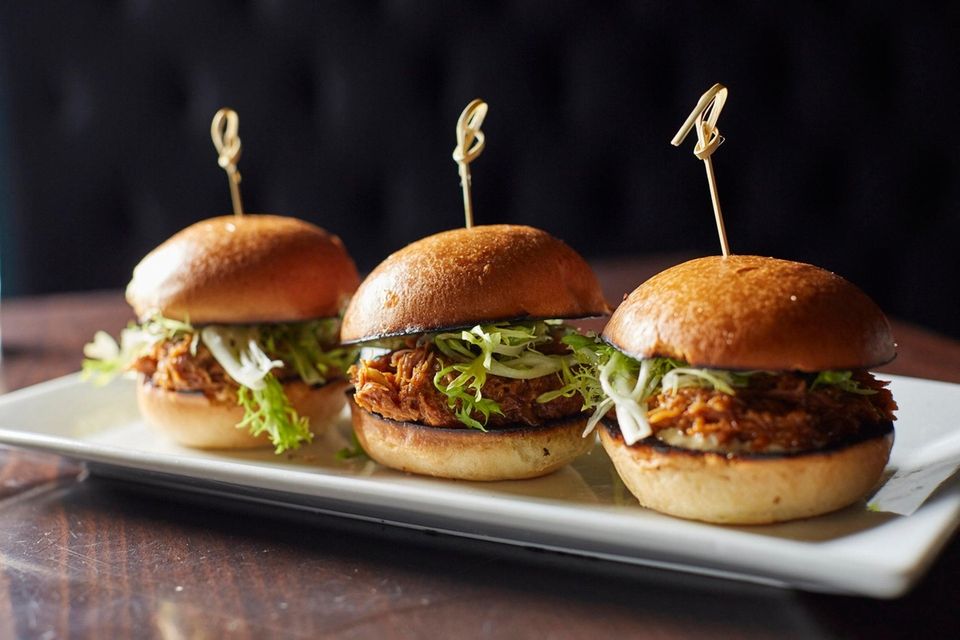 Sliders are a house special, savory and generous,