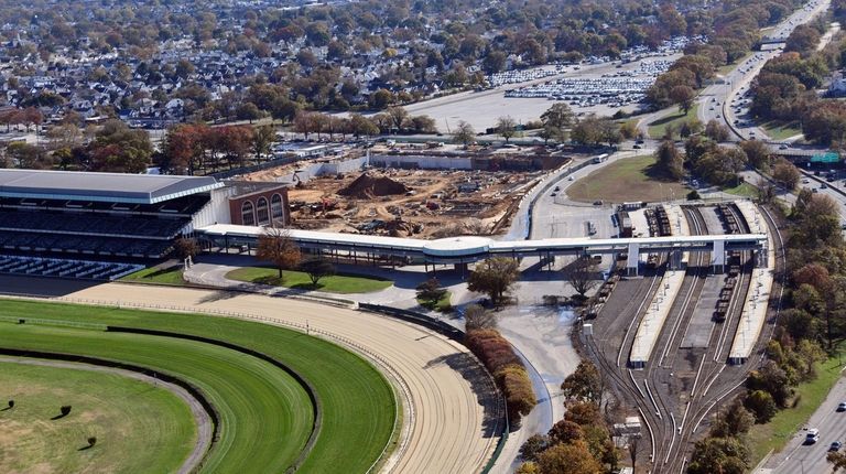 Pictured is an aerial view of the current