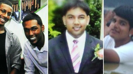 Crash victims Peter Kanhai, Christopher Khan, Darian Ramnarine