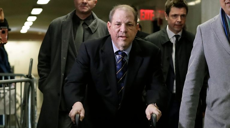 Harvey Weinstein arrives at court for his rape