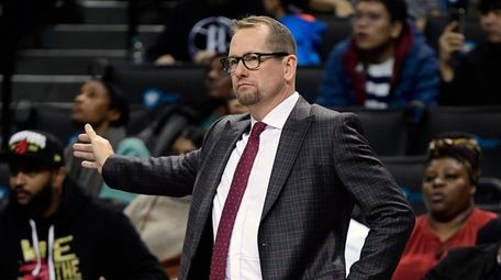 Raptors coach Nick Nurse came out of the