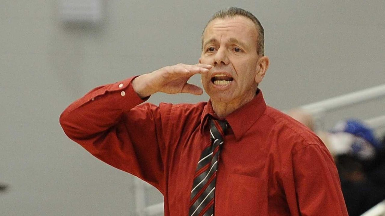 Amityville head coach Jack Agostino directs his players