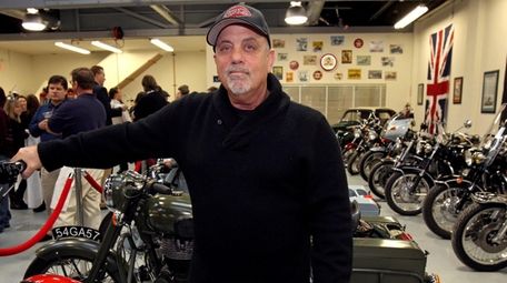 Billy Joel in his Oyster Bay motorcycle shop