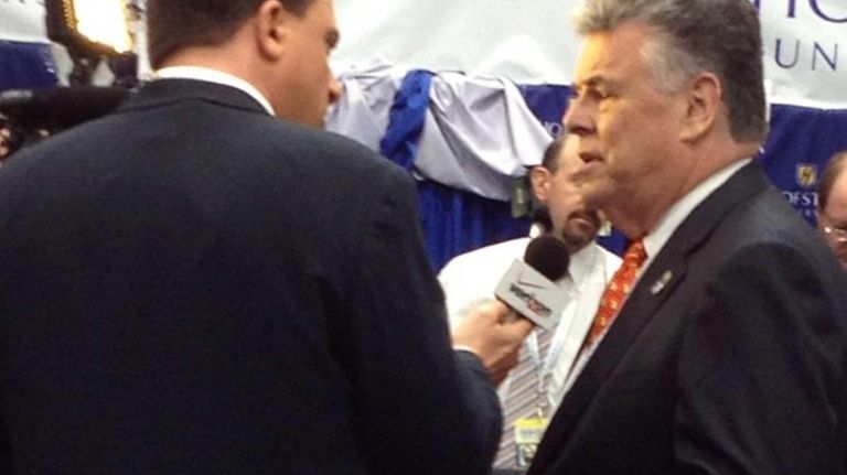 Rep.Peter King making the rounds talking to reporters