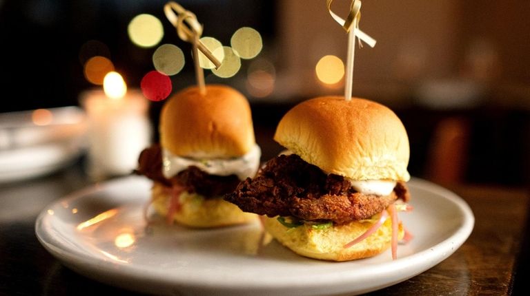 Mini fried chicken sandwiches are a perfect happy
