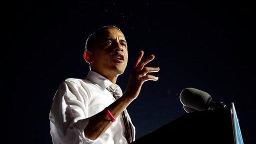 President Barack Obama speaks to supporters at a