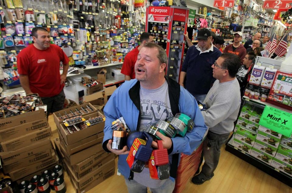 John Bretschneider of Melville bought flashlights, batteries, and