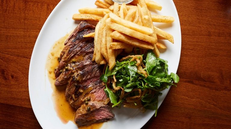 Steak au poivre with cracked pepper, cognac, mustard