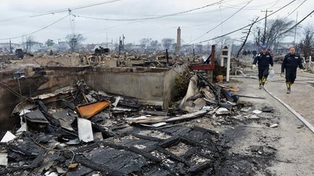 Damage is seen in a neighborhood in the