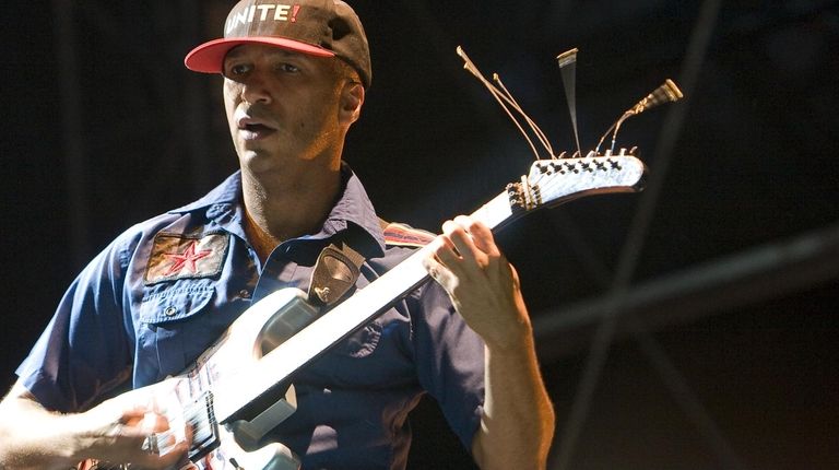 Guitarist Tom Morello for the band Rage Against