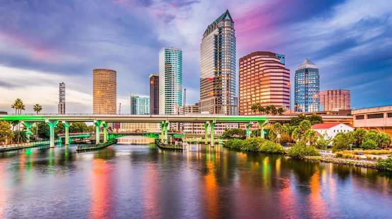 The downtown skyline on the Hillsborough River in