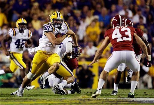 LSU tight end Chase Clement returns a kickoff