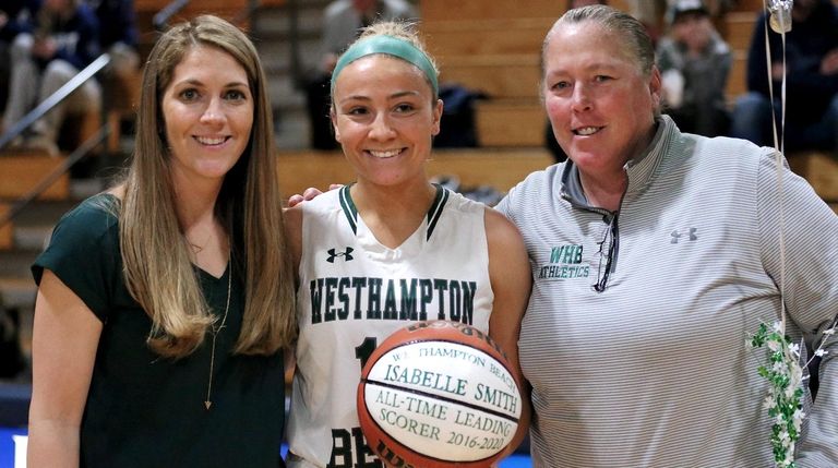 Westhampton guard Belle Smith poses with coach Katie