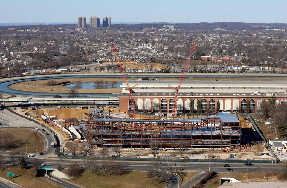 An aerial photograph showing the construction site of