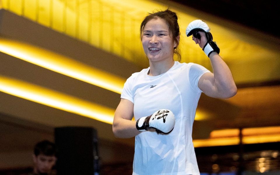 UFC women's strawweight champion Zhang Weili, of China,