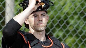 Former San Francisco Giants catcher Eli Whiteside during