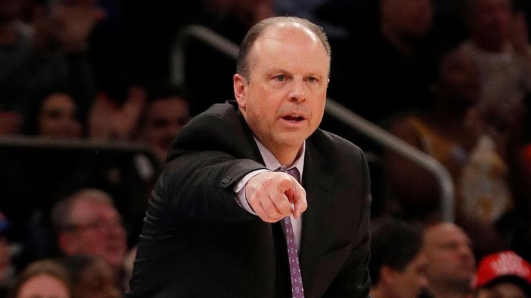 Knicks interim head coach Mike Miller during a