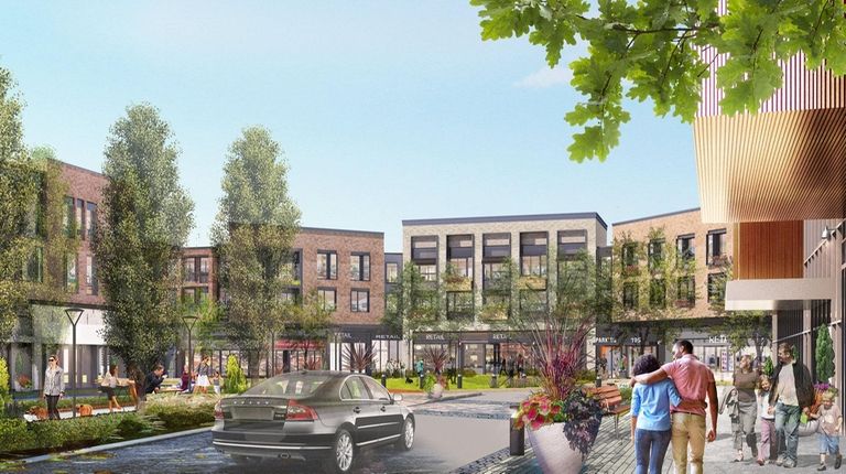 A rendering of the proposed mixed-use Heritage Village