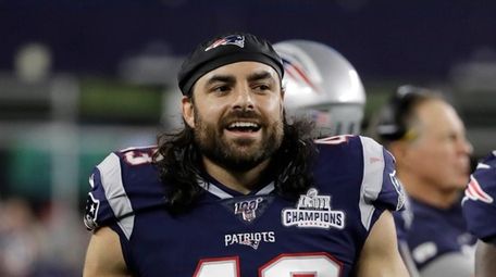 New England Patriots defensive back Nate Ebner (43)