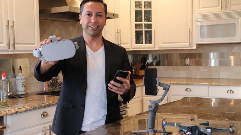 Tal Adla, of Douglas Elliman, shows the equipment