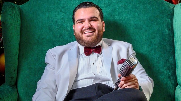 Singer Sal Valentinetti at the Broadway Mall in
