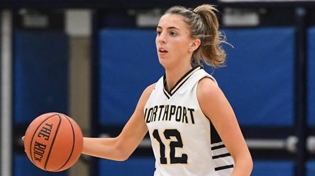 Northport's Danielle Pavinelli dribbles the ball up court