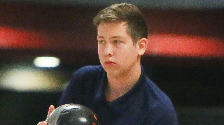 Smithtown's Kyle Perillo during a Suffolk boys bowling