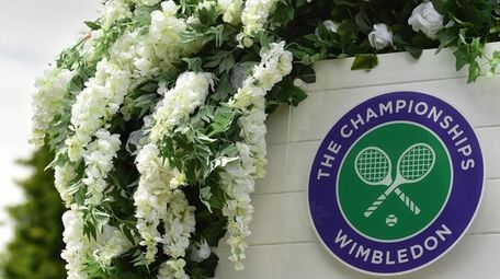 The Wimbledon logo is seen at The All