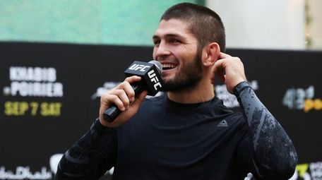 UFC fighter Khabib Nurmagomedov an open training session
