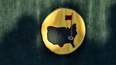The Masters logo is pictured during the presentation