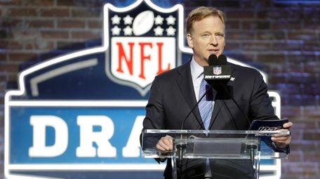 NFL Commissioner Roger Goodell speaks ahead of the
