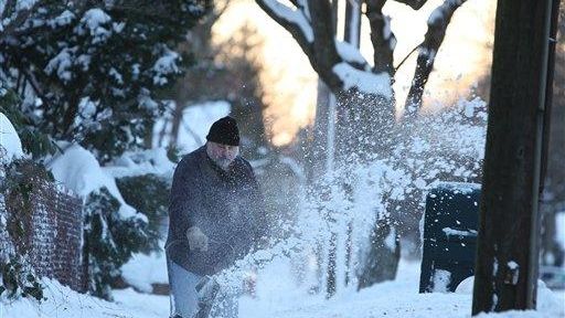 Tom Falco of Absecon uses a snow blower