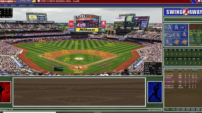 A screenshot from Strat-O-Matic's simulation of the Mets'