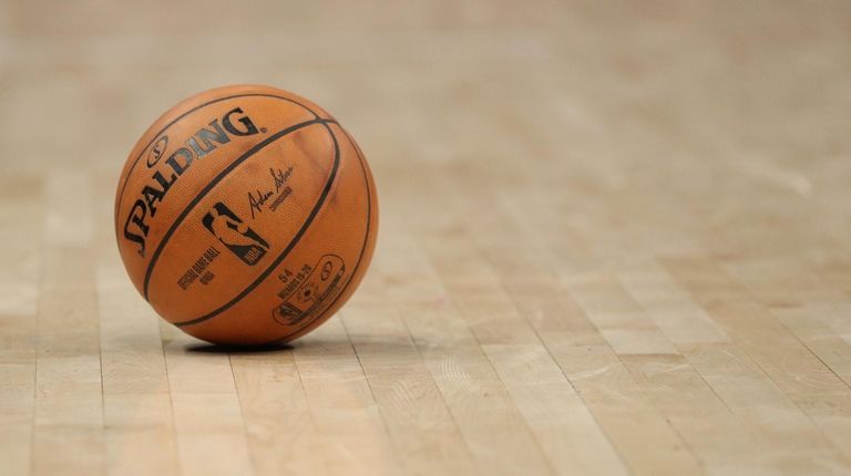 A general view of an NBA basketball at