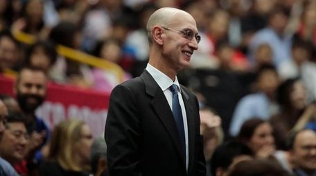 NBA Commissioner Adam Silver is introduced during a