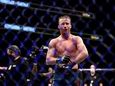 Justin Gaethje celebrates after defeating Tony Ferguson in