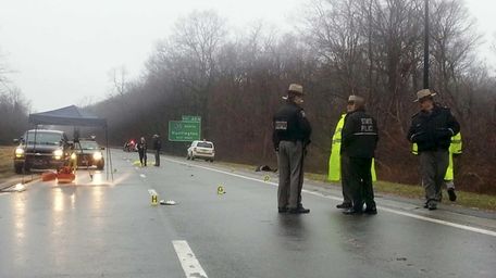 New York State Police investigate a fatal accident