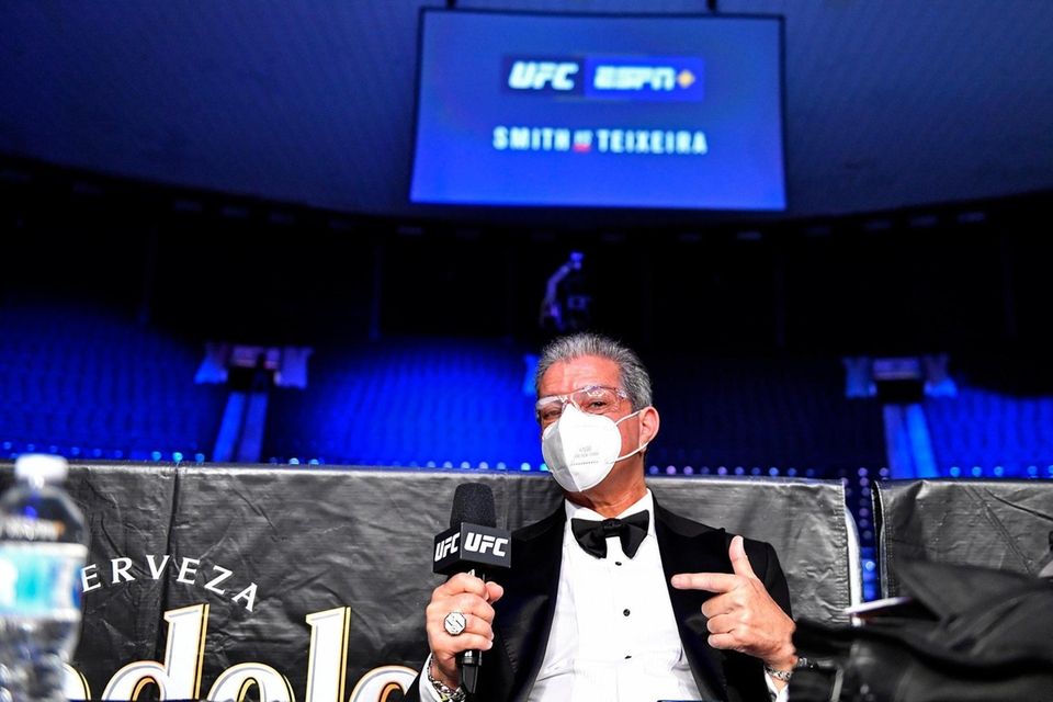 UFC Octagon announcer Bruce Buffer poses prior to