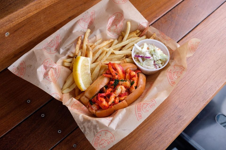 The warm Connecticut lobster roll with tarragon citrus