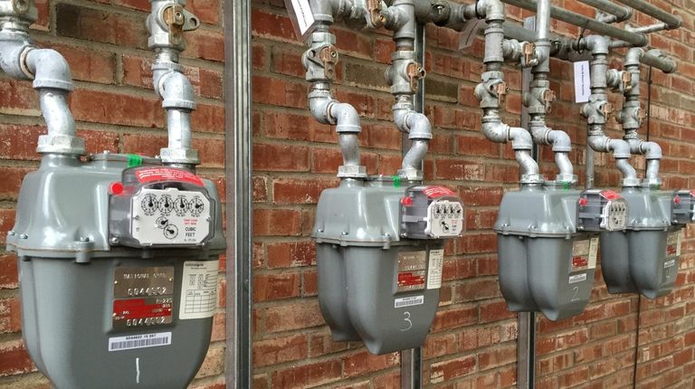 Commercial gas meters in Riverhead are seen here.