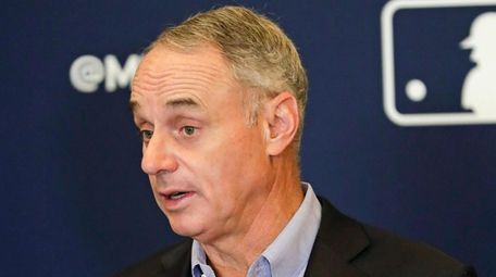 MLB commissioner Rob Manfred speaks during a news