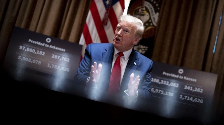 President Donald Trump at a White House meeting